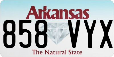 AR license plate 858VYX