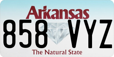 AR license plate 858VYZ