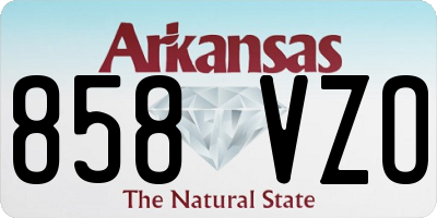 AR license plate 858VZO