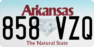 AR license plate 858VZQ