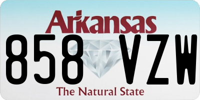 AR license plate 858VZW