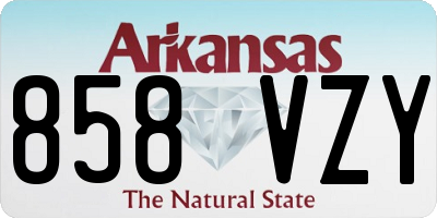 AR license plate 858VZY
