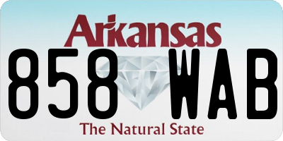 AR license plate 858WAB