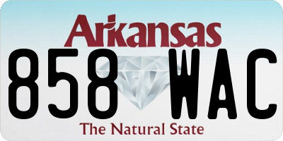 AR license plate 858WAC