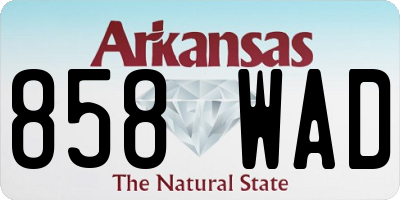 AR license plate 858WAD