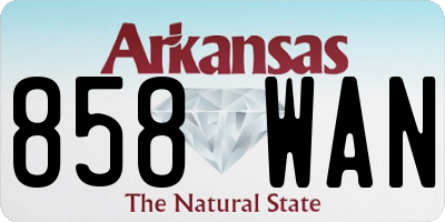 AR license plate 858WAN