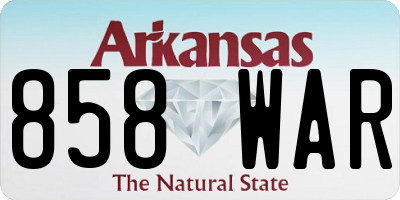 AR license plate 858WAR