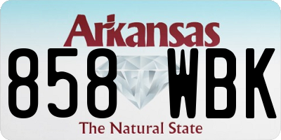 AR license plate 858WBK