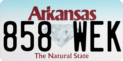 AR license plate 858WEK