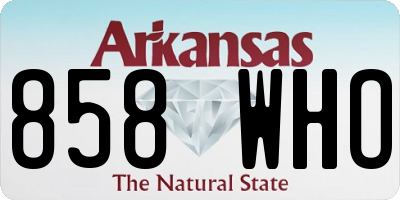 AR license plate 858WHO
