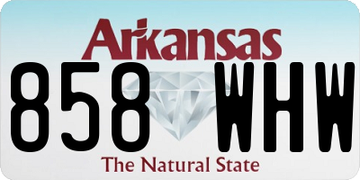 AR license plate 858WHW