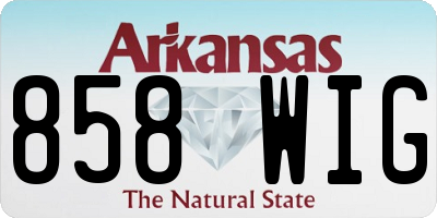 AR license plate 858WIG