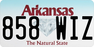 AR license plate 858WIZ