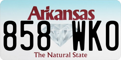 AR license plate 858WKO