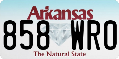 AR license plate 858WRO