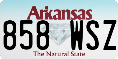 AR license plate 858WSZ