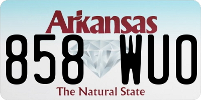 AR license plate 858WUO