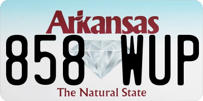 AR license plate 858WUP