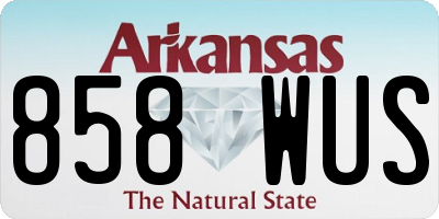 AR license plate 858WUS