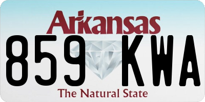 AR license plate 859KWA