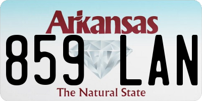 AR license plate 859LAN