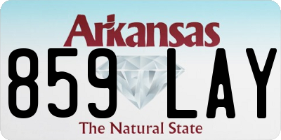 AR license plate 859LAY