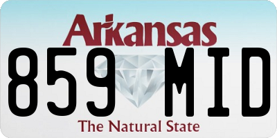 AR license plate 859MID