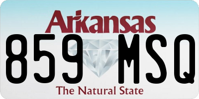 AR license plate 859MSQ