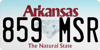 AR license plate 859MSR