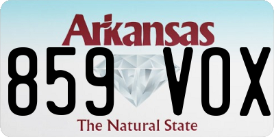 AR license plate 859VOX