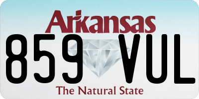 AR license plate 859VUL