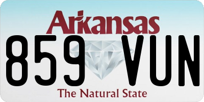 AR license plate 859VUN