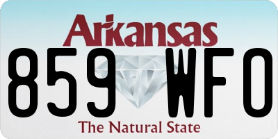 AR license plate 859WFO