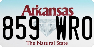 AR license plate 859WRO