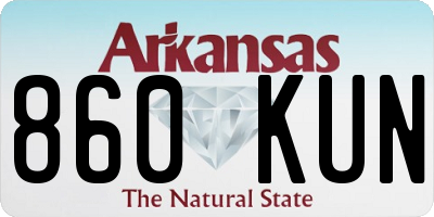 AR license plate 860KUN