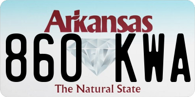 AR license plate 860KWA