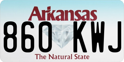 AR license plate 860KWJ