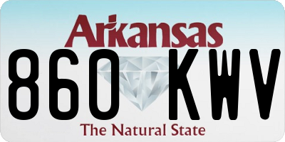 AR license plate 860KWV