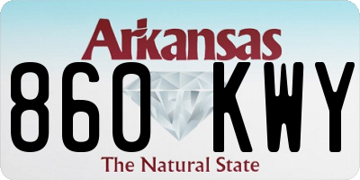AR license plate 860KWY