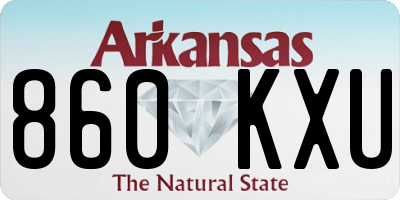 AR license plate 860KXU