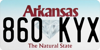 AR license plate 860KYX