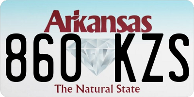 AR license plate 860KZS