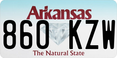 AR license plate 860KZW