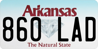 AR license plate 860LAD