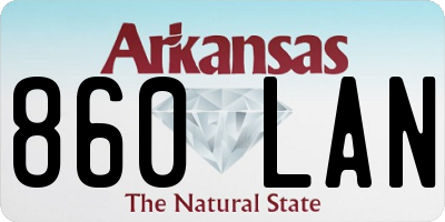 AR license plate 860LAN