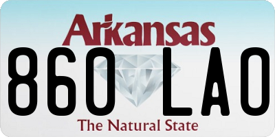 AR license plate 860LAO