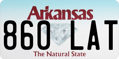 AR license plate 860LAT