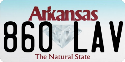 AR license plate 860LAV