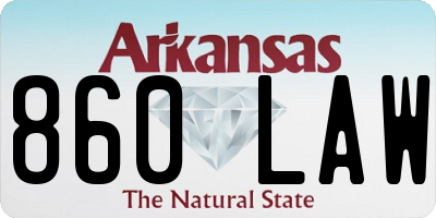 AR license plate 860LAW