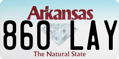 AR license plate 860LAY
